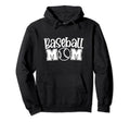 Basball Mom W Baseball White Hoodie - Unique Graphic Men Women - T-Shirt, Sweatshirt, Hoodie