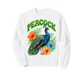 Peacock Groovy Floral Peacock Sweatshirt - Custom Art Print for Adults - T-Shirt, Sweatshirt, Hoodie