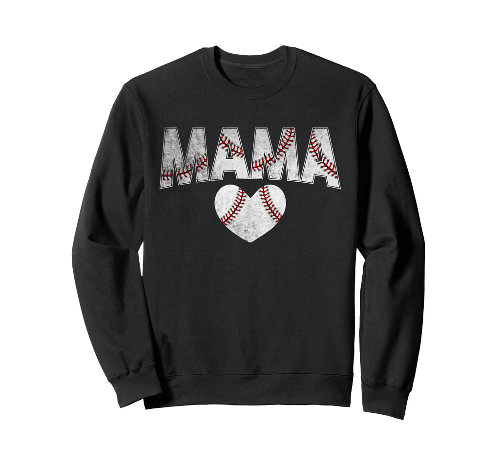 Baseball Mama Mom Mothers Day Sweatshirt - Fun Novelty Design for Adults - T-Shirt, Sweatshirt, Hoodie