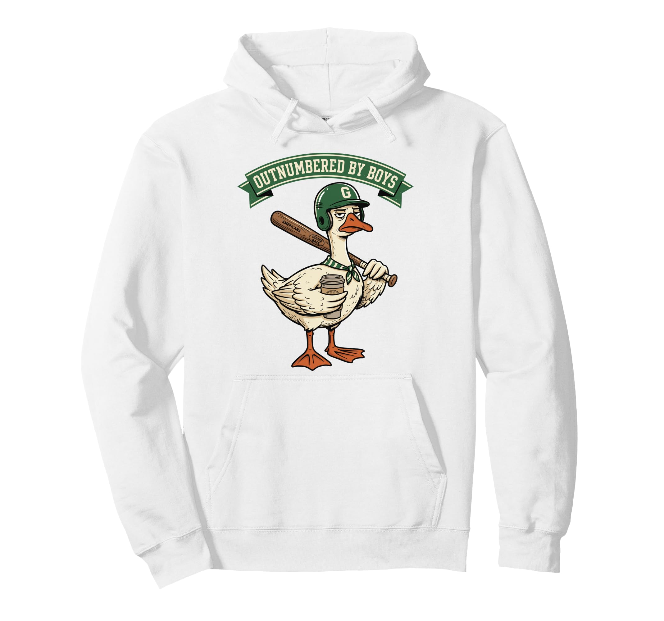 Outnumbered Mom Goose Baseball Mama Hoodie - Casual Everyday Wear Men Women - T-Shirt, Sweatshirt, Hoodie