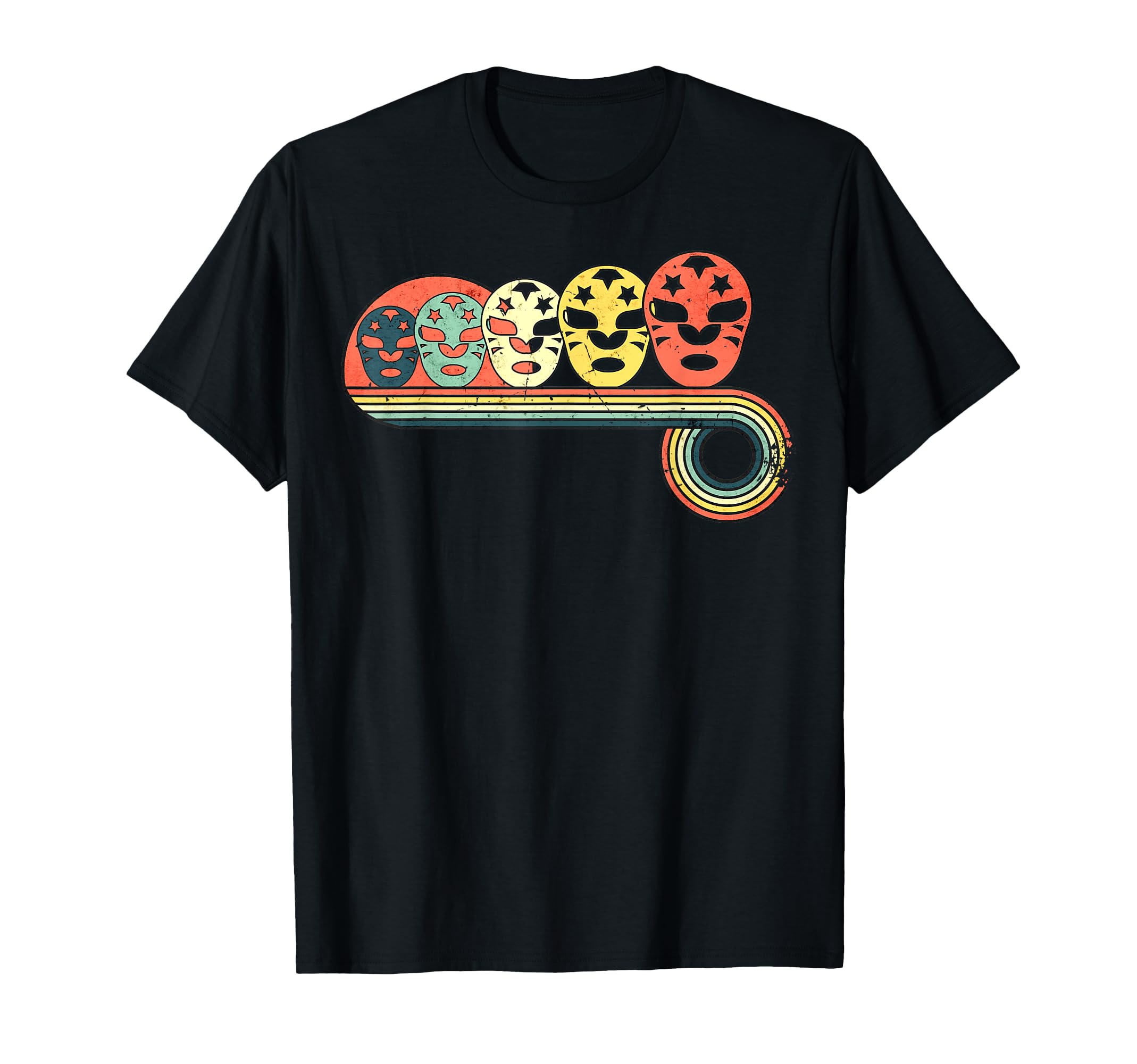 Wrestling Mask Sunset Rainbow T-Shirt - Graphic Print for Adults - T-Shirt, Sweatshirt, Hoodie