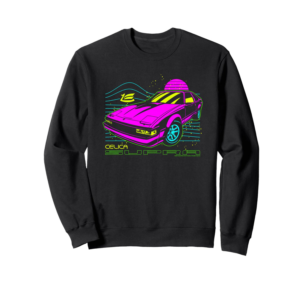 Toyota Iconic Celica Supra Neon Sweatshirt - Aesthetic Graphic for Adults - T-Shirt, Sweatshirt, Hoodie