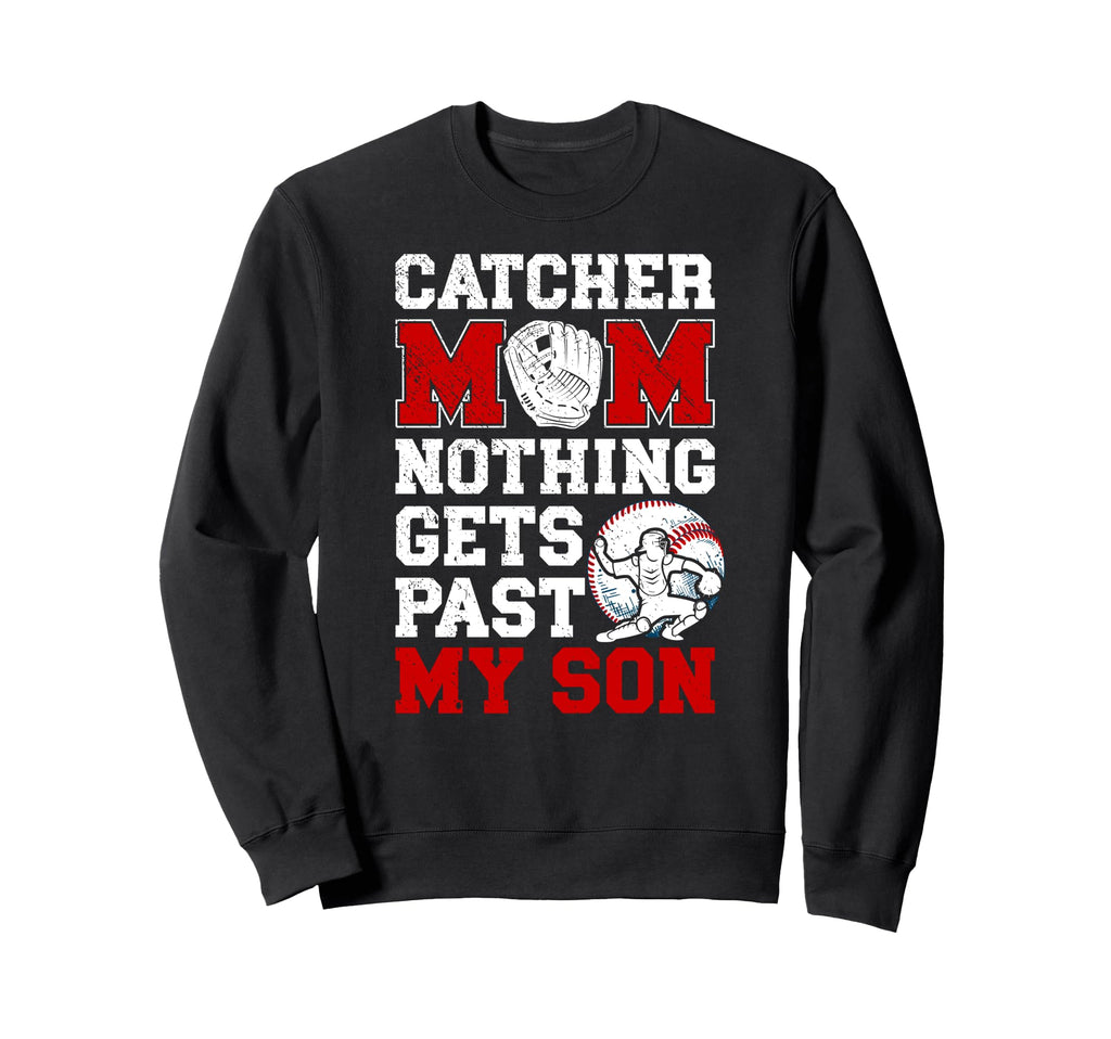 Baseball Catcher Mom Proud Mama Sweatshirt - Minimalist Print for Adults - T-Shirt, Sweatshirt, Hoodie