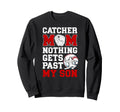 Baseball Catcher Mom Proud Mama Sweatshirt - Minimalist Print for Adults - T-Shirt, Sweatshirt, Hoodie