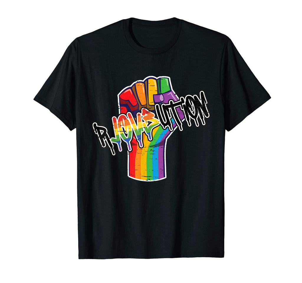 Gay Pride Revolution Fist Rainbow T-Shirt - Streetwear Style for Adults - T-Shirt, Sweatshirt, Hoodie