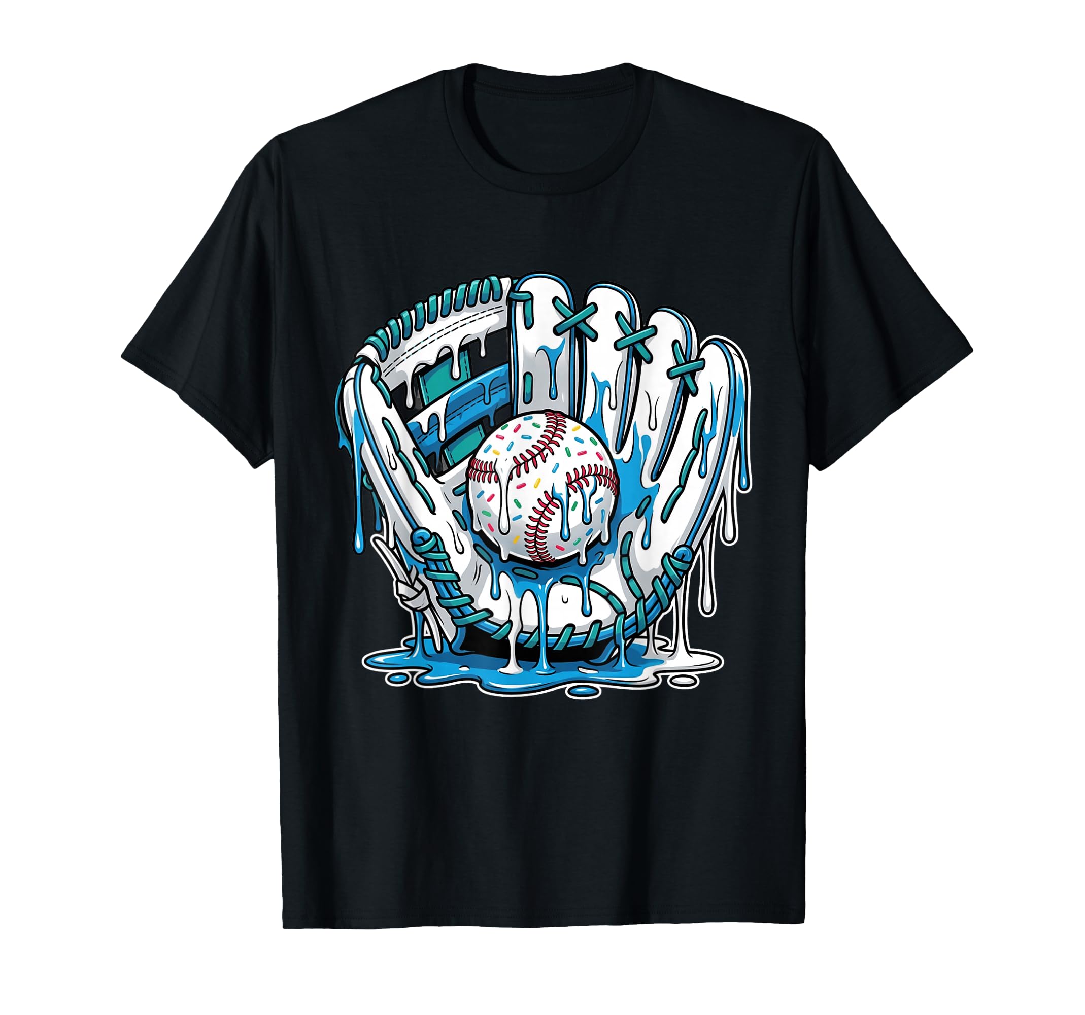 Ice Cream Drip Baseball Stuff Baseball Drip T-Shirt - Trendy Graphic Unisex - T-Shirt, Sweatshirt, Hoodie