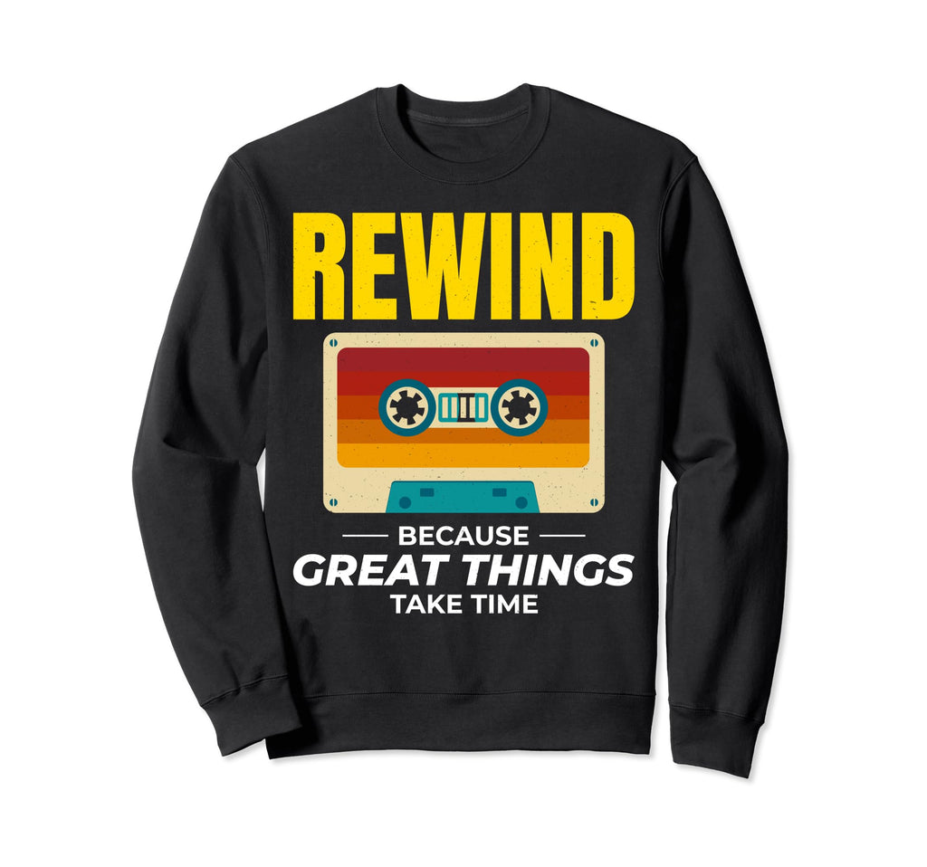 Cassette Tape 80S Rewind Building Sweatshirt - Aesthetic Graphic Men Women - T-Shirt, Sweatshirt, Hoodie