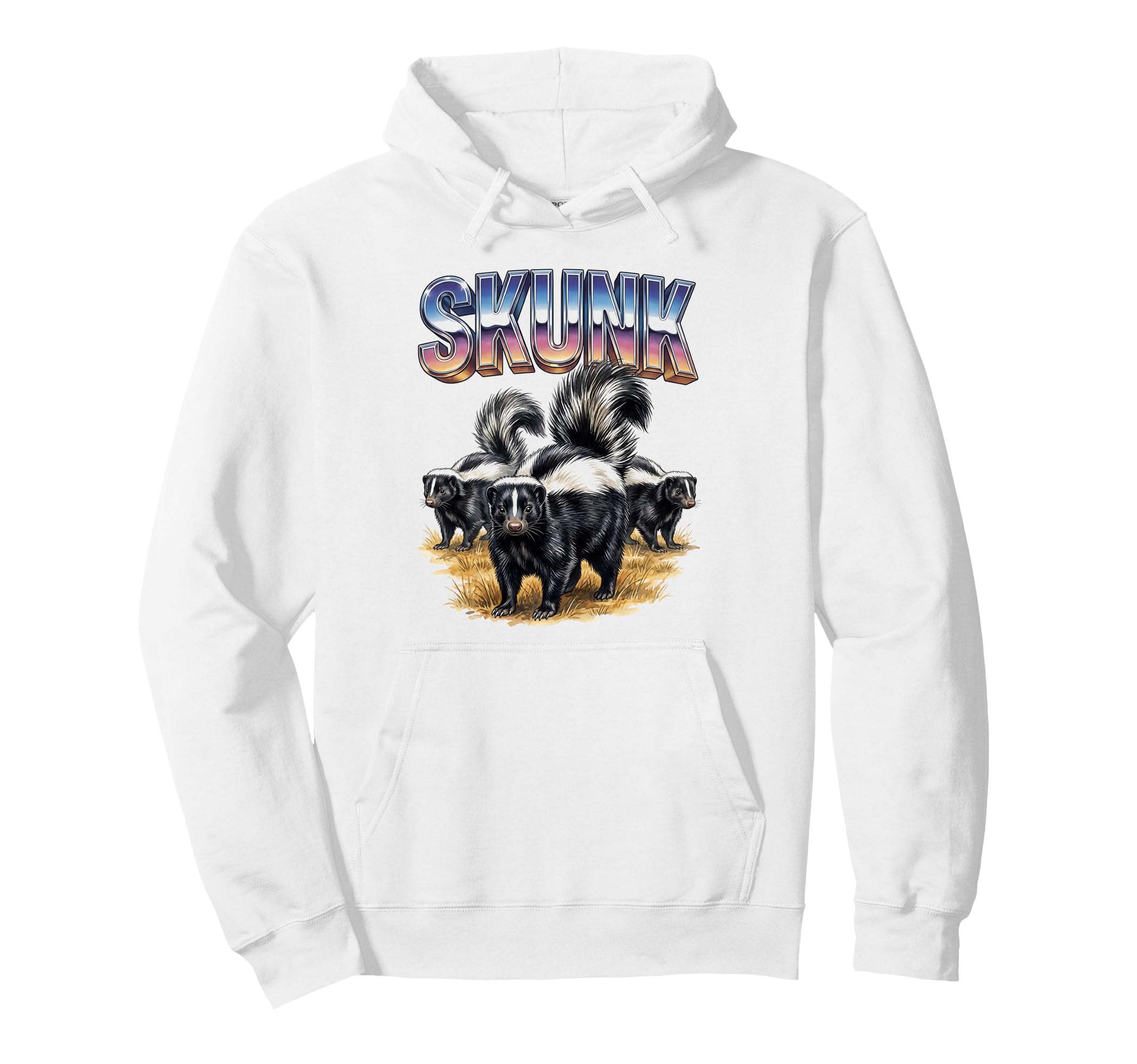 Skunk 70S 90S Skunk Animal Lover Skunk Hoodie - Custom Art Print Unisex - T-Shirt, Sweatshirt, Hoodie