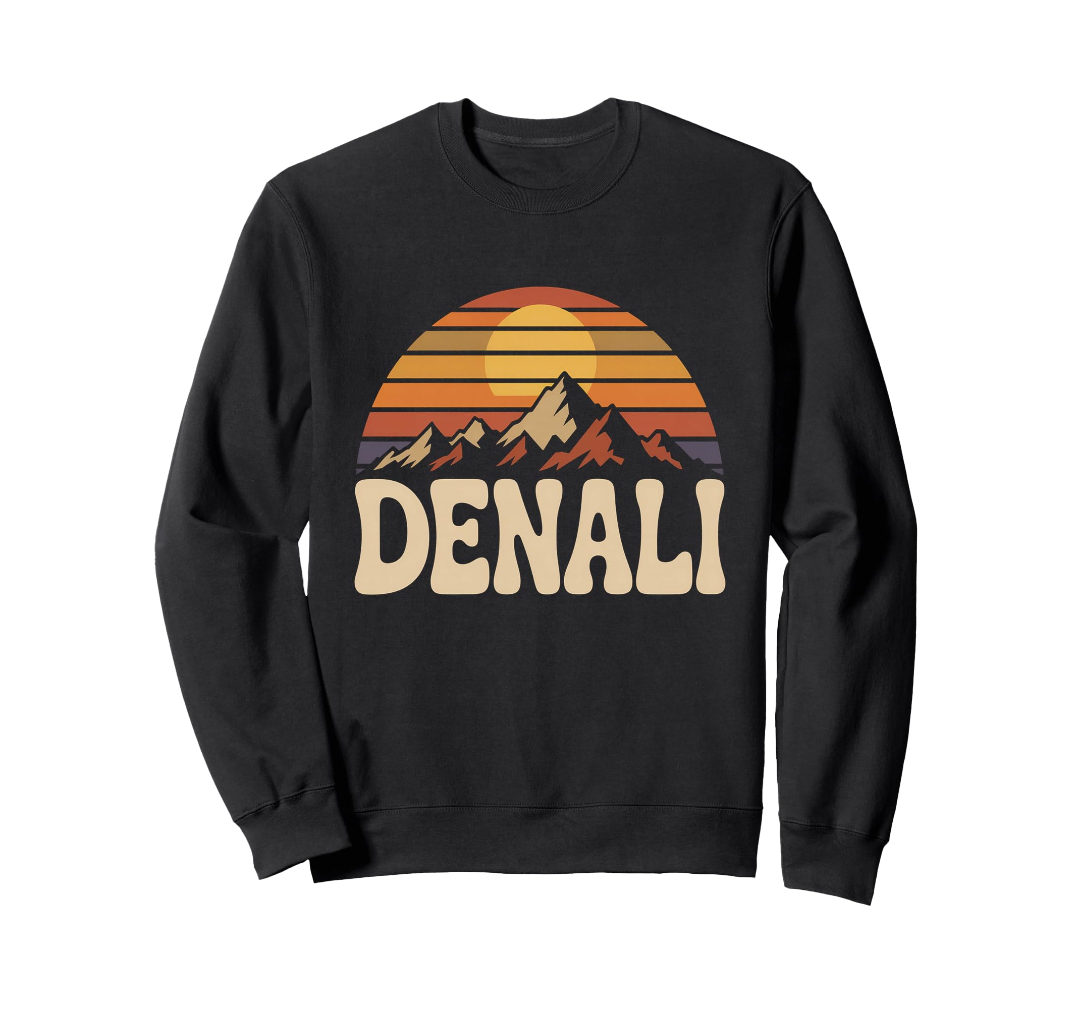 Denali National Park Sunset 70S Alaska Sweatshirt - Minimalist Print Unisex - T-Shirt, Sweatshirt, Hoodie