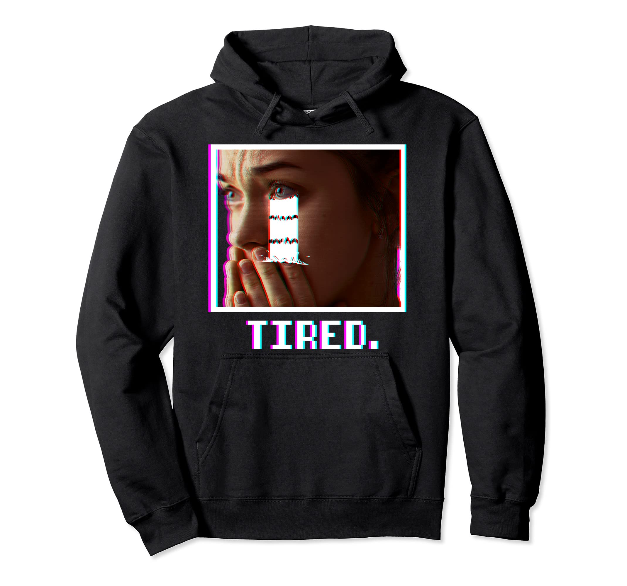Tired Vaporwave Aesthetic 90S Hoodie - Aesthetic Graphic Men Women - T-Shirt, Sweatshirt, Hoodie