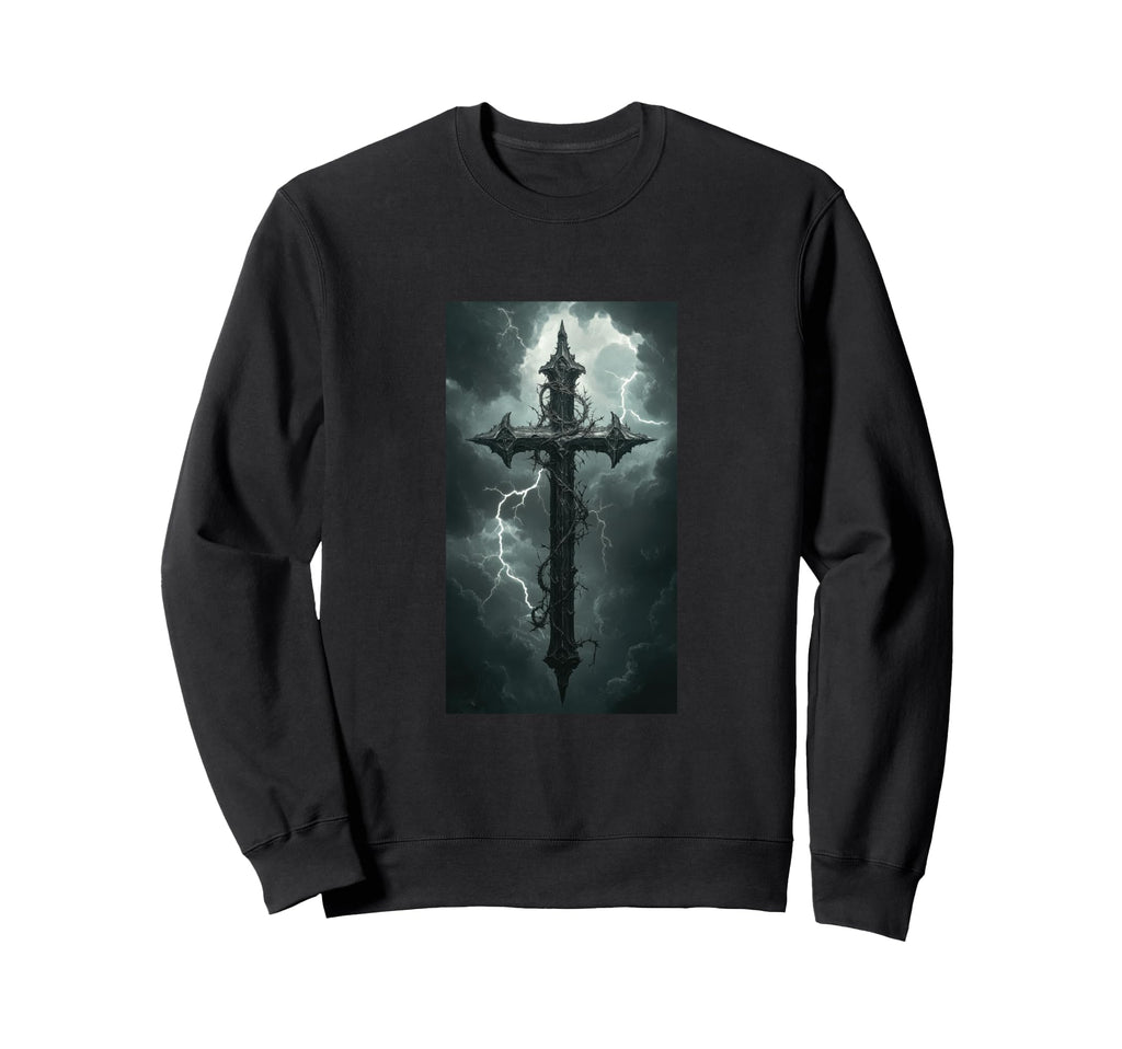 Gothic Cross Grunge Aesthetic Sweatshirt - Fun Novelty Design for Adults - T-Shirt, Sweatshirt, Hoodie