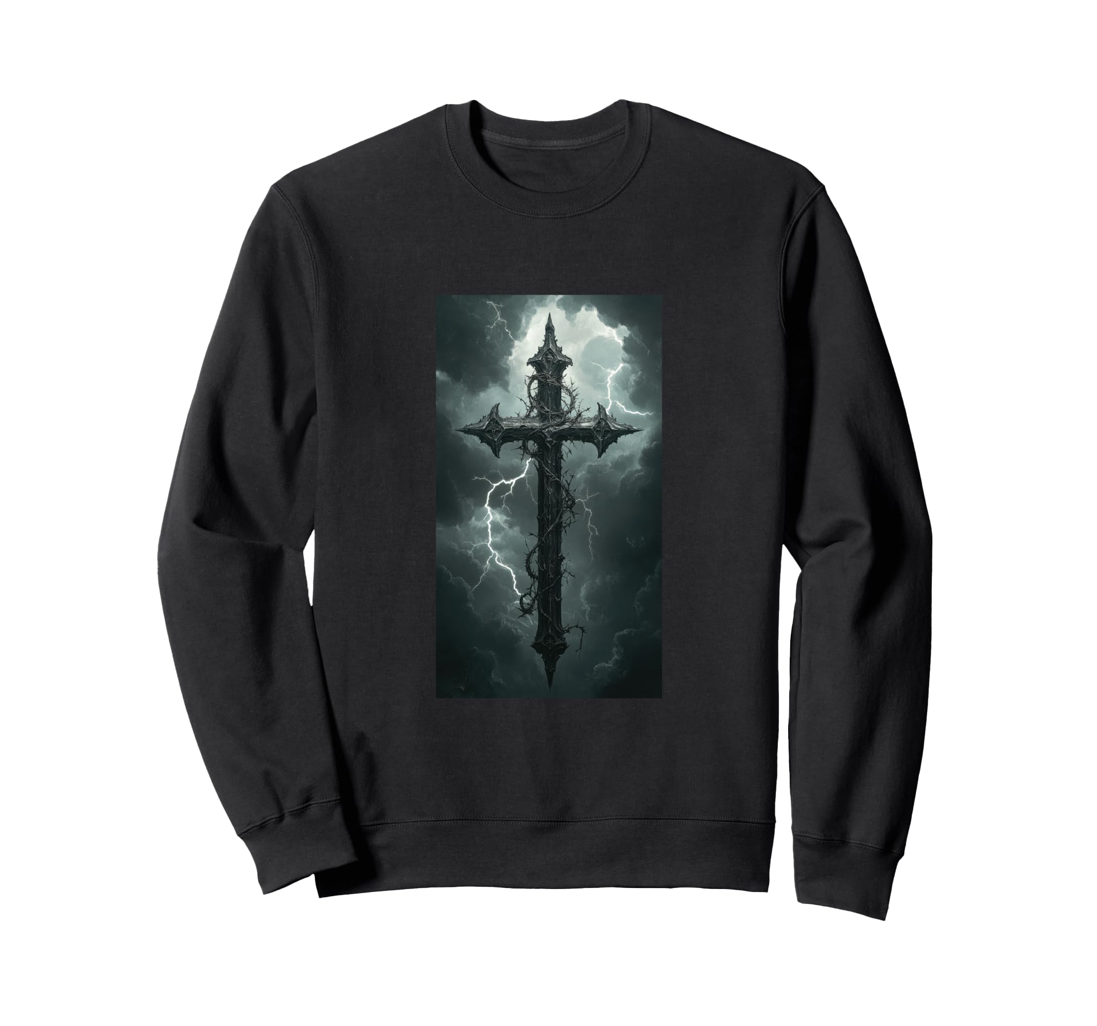 Gothic Cross Grunge Aesthetic Sweatshirt - Fun Novelty Design for Adults - T-Shirt, Sweatshirt, Hoodie