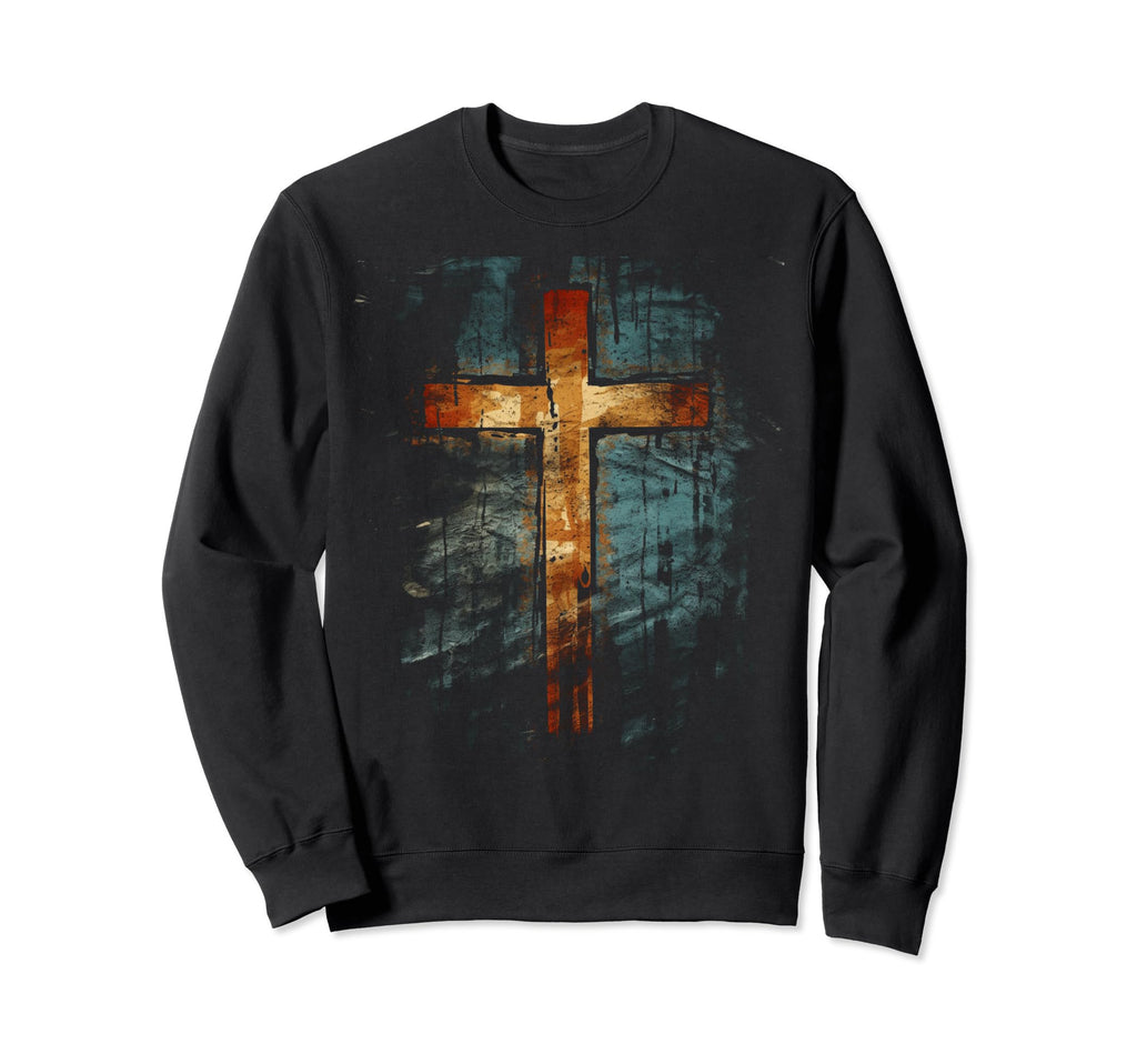 Cross Distressed 90S Goth Grunge Sweatshirt - Streetwear Style Men Women - T-Shirt, Sweatshirt, Hoodie