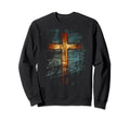 Cross Distressed 90S Goth Grunge Sweatshirt - Streetwear Style Men Women - T-Shirt, Sweatshirt, Hoodie