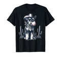 Schnauzer Blowing Bubble Cowboy Ufo T-Shirt - Casual Everyday Wear Unisex - T-Shirt, Sweatshirt, Hoodie