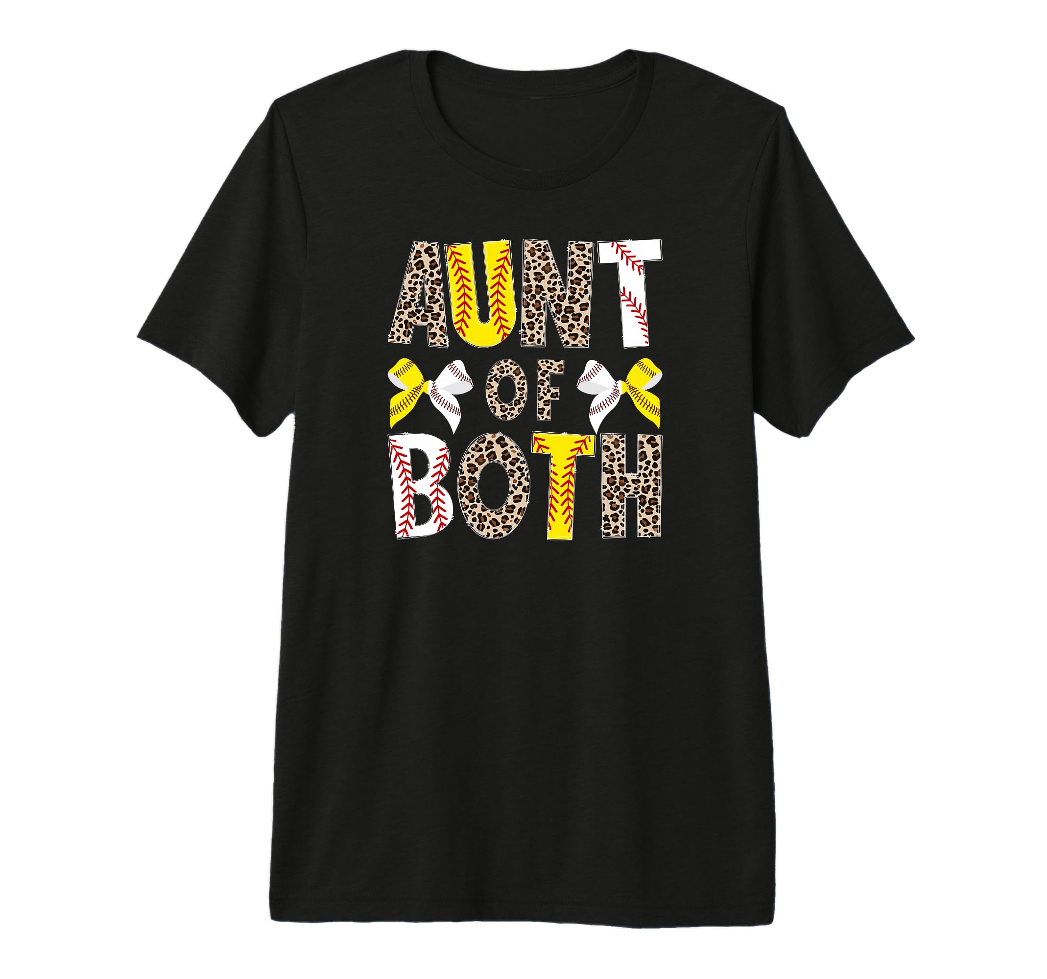 Aunt Both Leopard Softball Baseball Aunt T-Shirt - Minimalist Print Unisex - T-Shirt, Sweatshirt, Hoodie