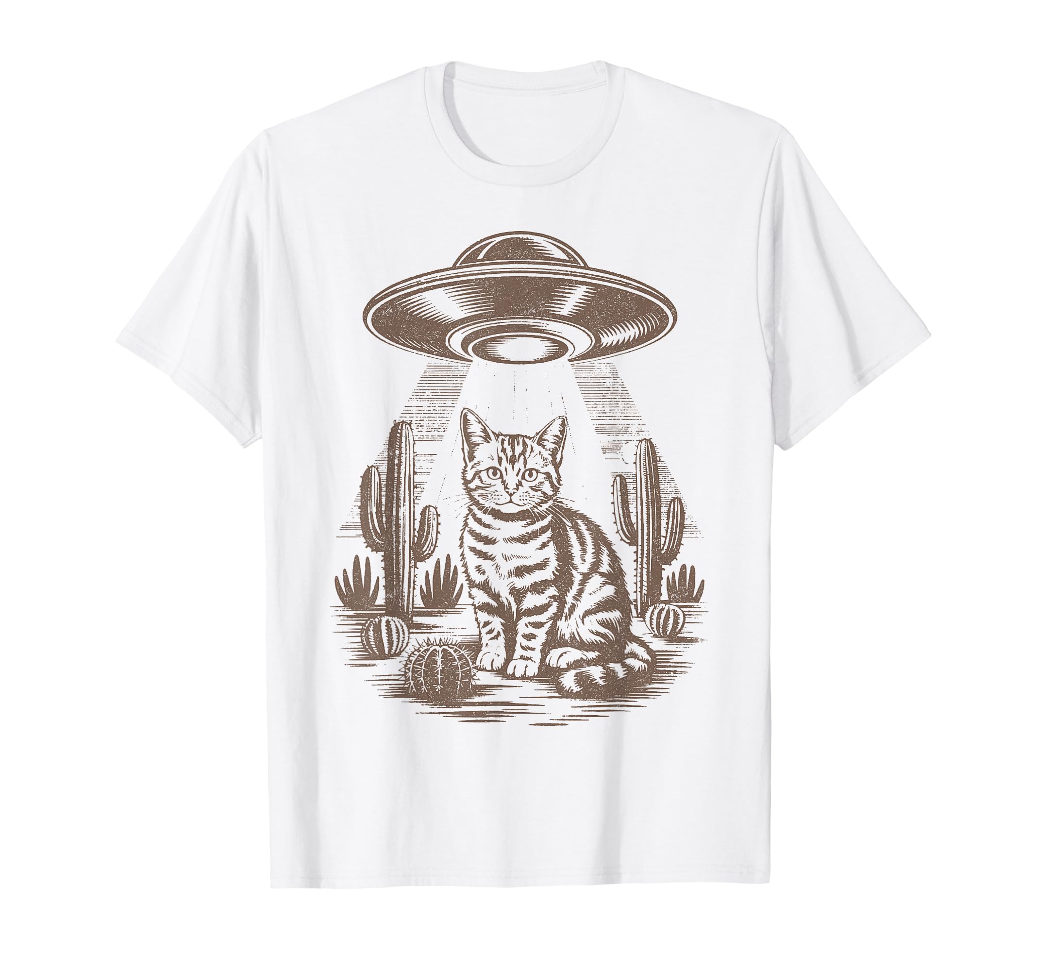 Funny Cat Western Ufo Cowboy Cat T-Shirt - Trendy Graphic for Adults - T-Shirt, Sweatshirt, Hoodie