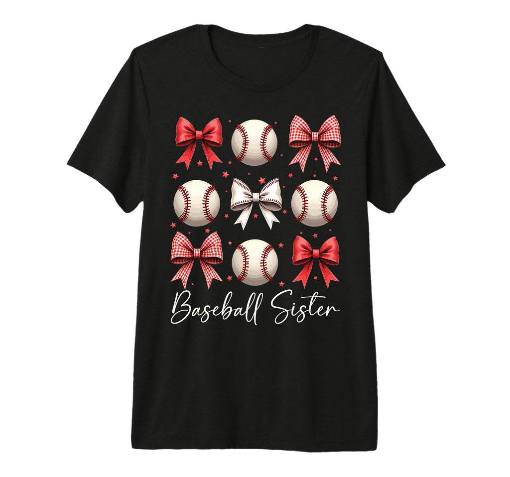 Baseball Sister Funny Coquette Bow T-Shirt - Unique Graphic Men Women - T-Shirt, Sweatshirt, Hoodie