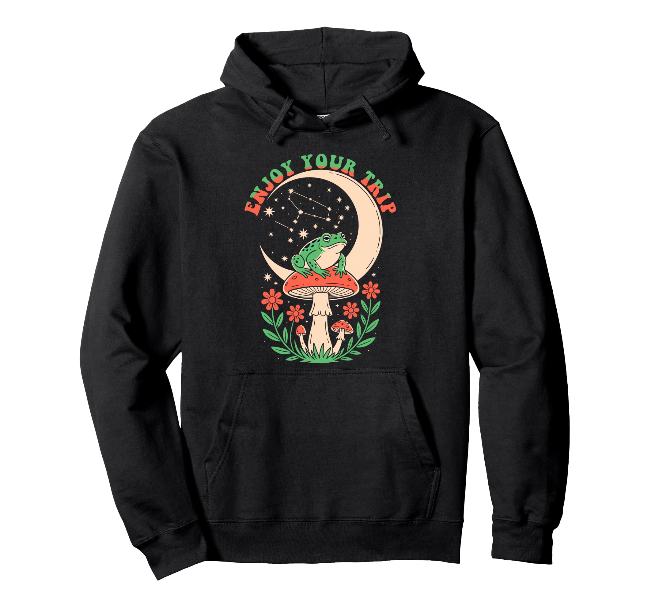 Enjoy Mushrooms Trip Psychedelic Shrooms Hoodie - Graphic Print Men Women - T-Shirt, Sweatshirt, Hoodie