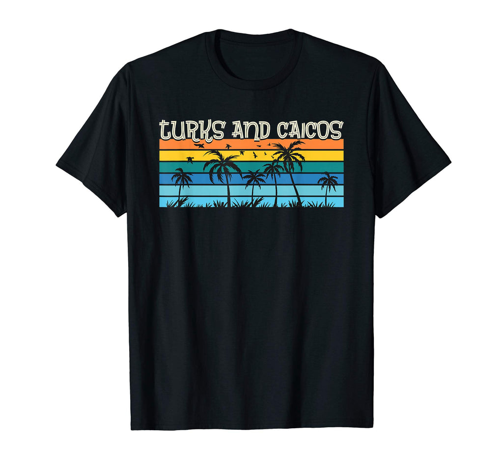 Turks And Caicos 80S Palm Trees Stripes T-Shirt - Unique Graphic for Adults - T-Shirt, Sweatshirt, Hoodie