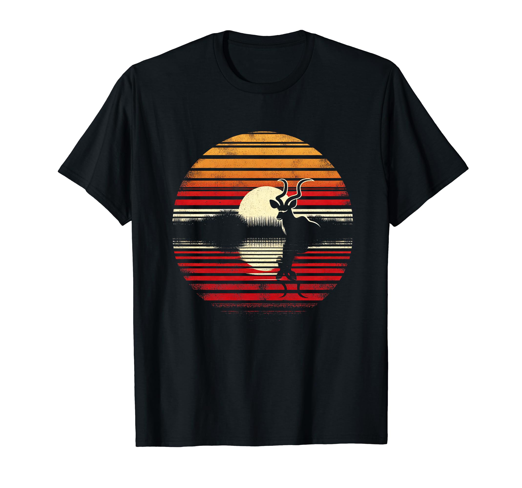 Kudu Sunset Safari 70S T-Shirt - Trendy Graphic Men Women - T-Shirt, Sweatshirt, Hoodie
