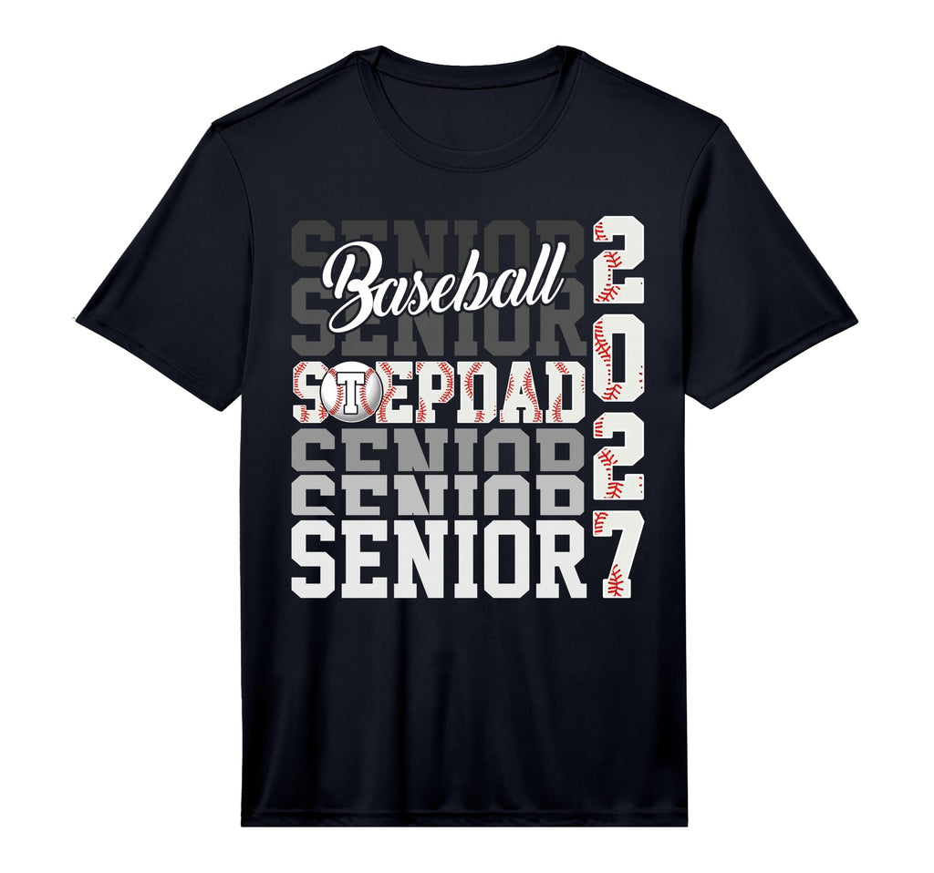 Senior 2027 Baseball Stepdad Proud T-Shirt - Streetwear Style for Adults - T-Shirt, Sweatshirt, Hoodie