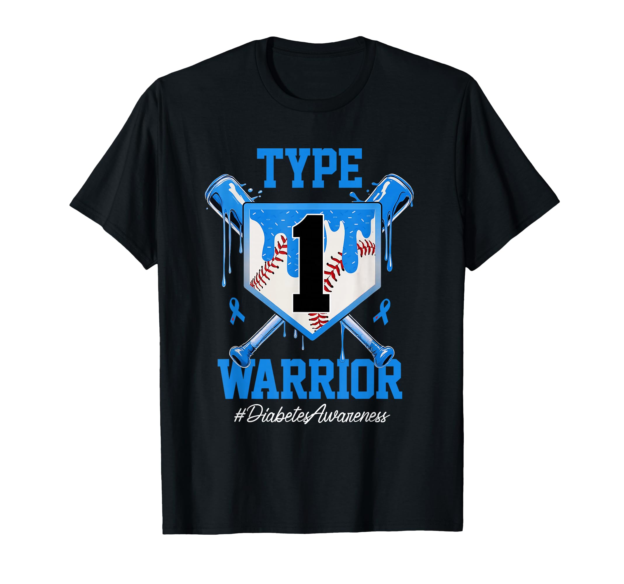 T1D Warrior Baseball Drip Diabetes T-Shirt - Streetwear Style for Adults - T-Shirt, Sweatshirt, Hoodie