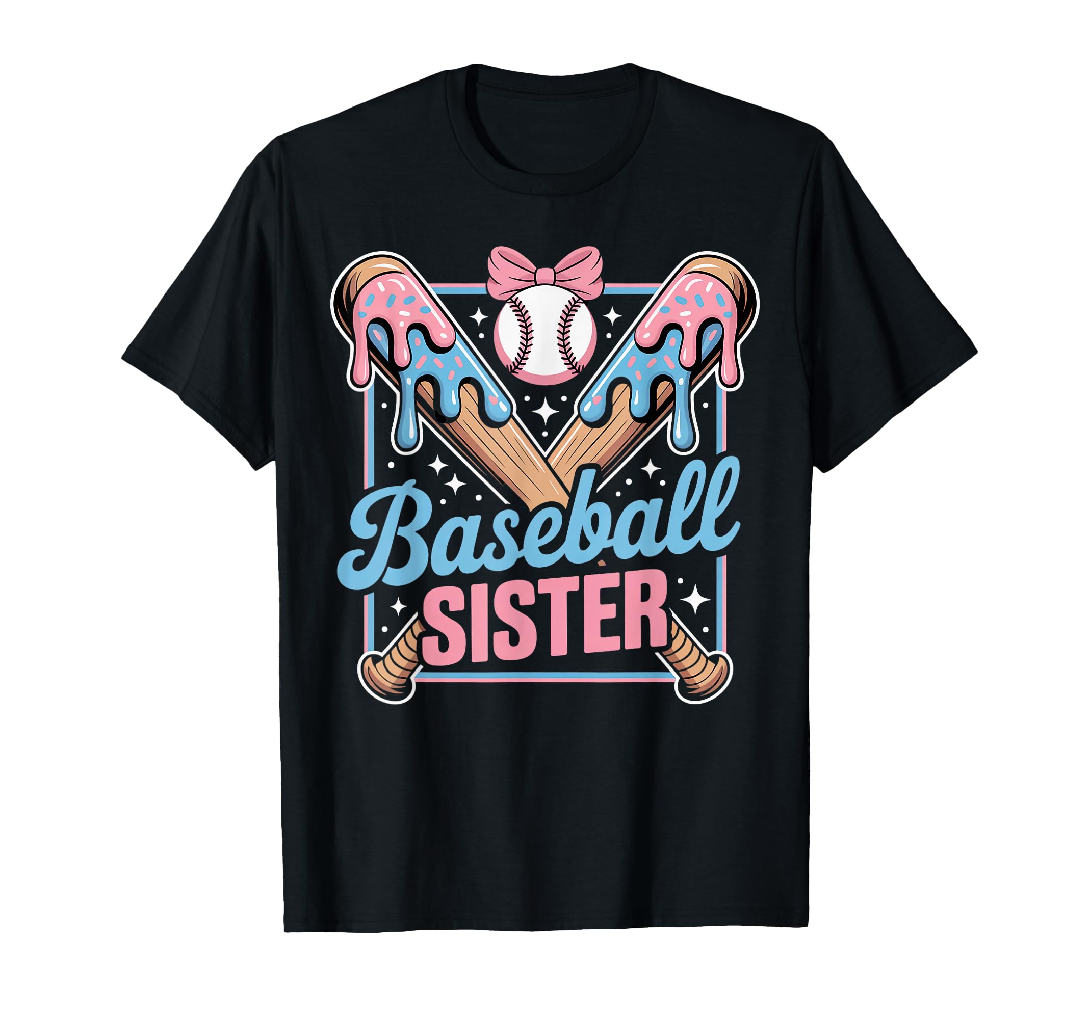 Baseball Sister Ice Cream Drip Game T-Shirt - Trendy Graphic Men Women - T-Shirt, Sweatshirt, Hoodie