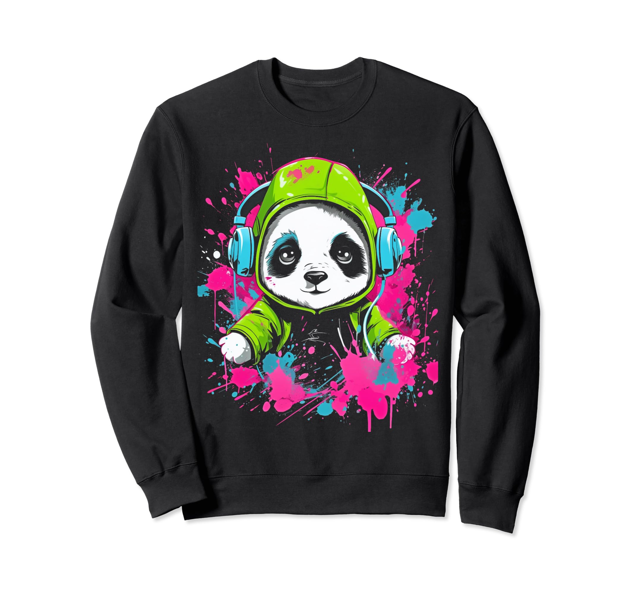 Kawaii Panda Dj Japanese Edm Y2K Sweatshirt - Aesthetic Graphic Unisex - T-Shirt, Sweatshirt, Hoodie