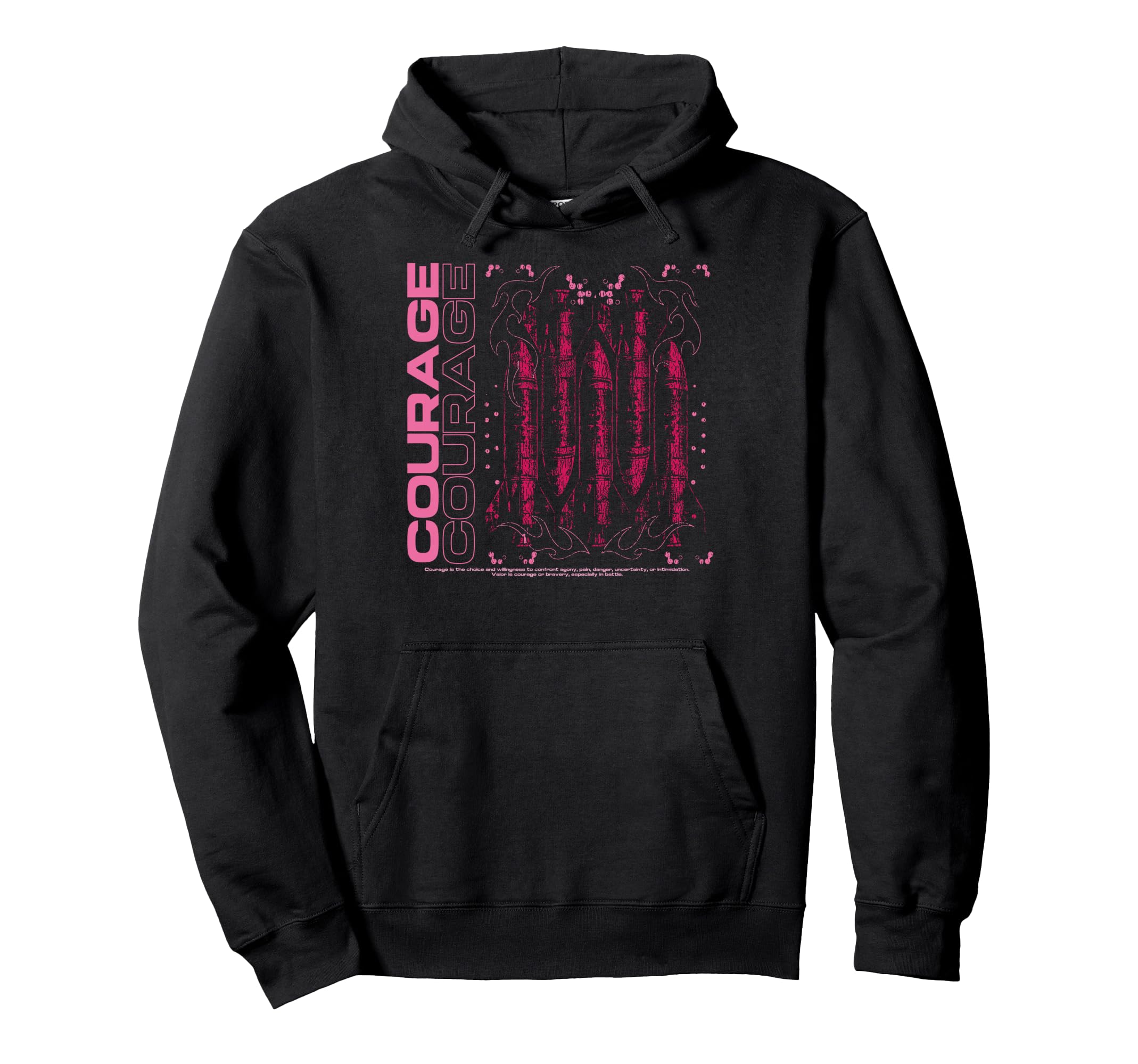 Y2K Courage Bold Urban Graffiti Aesthetic Hoodie - Trendy Graphic Unisex - T-Shirt, Sweatshirt, Hoodie