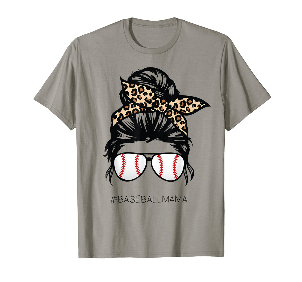 Baseball Mama Leopard Funny Mom Messy T-Shirt - Trendy Graphic Men Women - T-Shirt, Sweatshirt, Hoodie