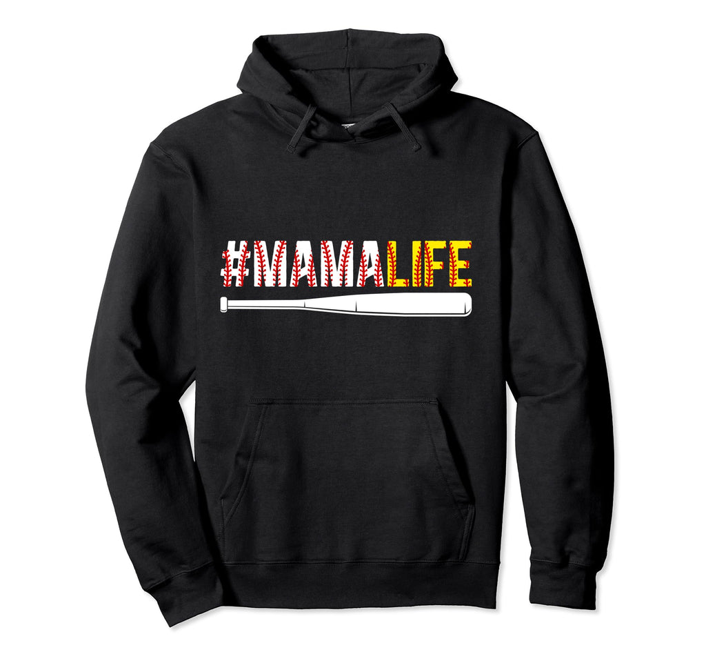 Baseball Softball Mama Life Softball Hoodie - Trendy Graphic Men Women - T-Shirt, Sweatshirt, Hoodie