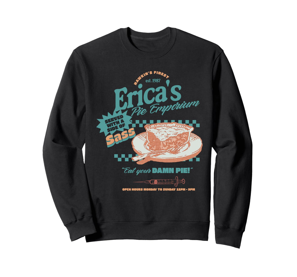 80S Diner Ericas Pie Emporium Eat Sweatshirt - Aesthetic Graphic Unisex - T-Shirt, Sweatshirt, Hoodie