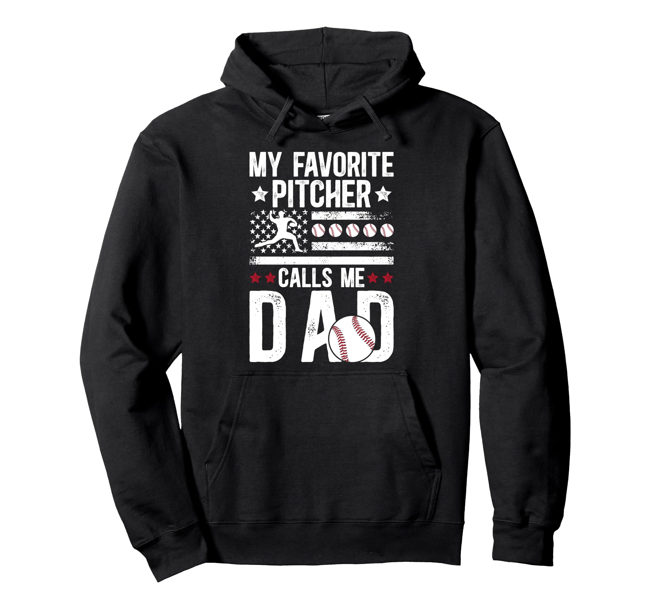 My Favorite Baseball Pitcher Dad Hoodie - Trendy Graphic Men Women - T-Shirt, Sweatshirt, Hoodie