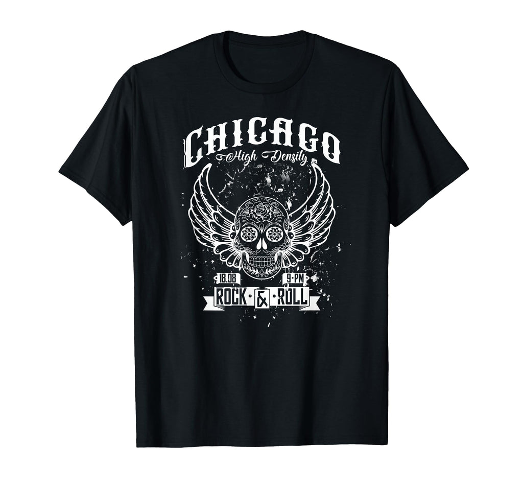 Chicago Illinois Windy Rocknroll T-Shirt - Aesthetic Graphic Men Women - T-Shirt, Sweatshirt, Hoodie