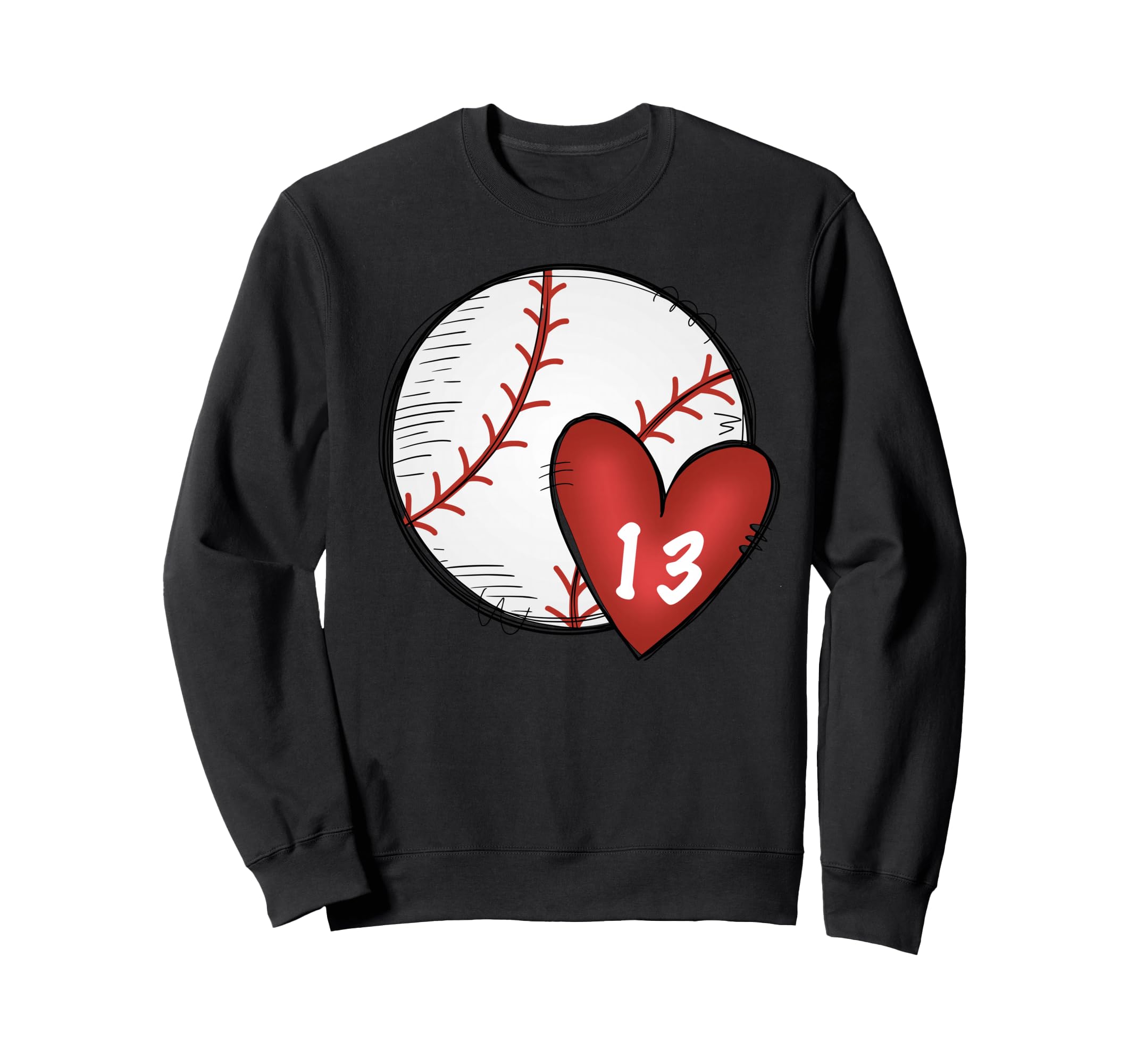 Womens Custom Baseball Mom Number 13 Sweatshirt - Unique Graphic Men Women - T-Shirt, Sweatshirt, Hoodie