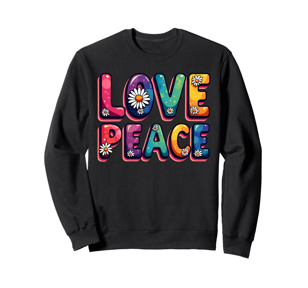 60S 70S Flower Power Groovy Love Sweatshirt - Fun Novelty Design Men Women - T-Shirt, Sweatshirt, Hoodie