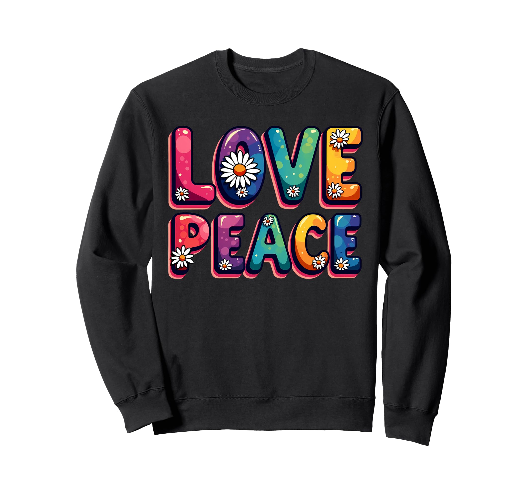 60S 70S Flower Power Groovy Love Sweatshirt - Fun Novelty Design Men Women - T-Shirt, Sweatshirt, Hoodie
