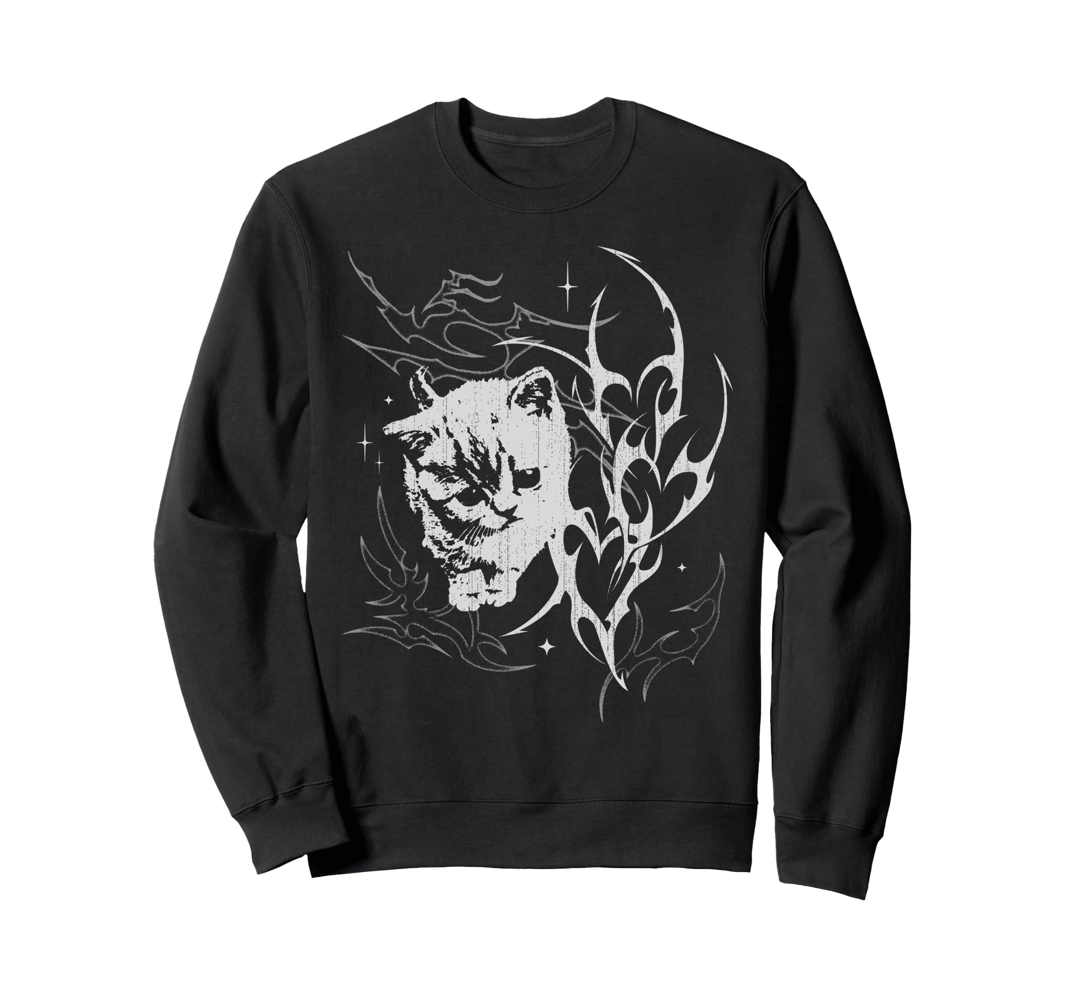 Y2K Cat Emo Goth 90S 2000S Sweatshirt - Fun Novelty Design for Adults - T-Shirt, Sweatshirt, Hoodie
