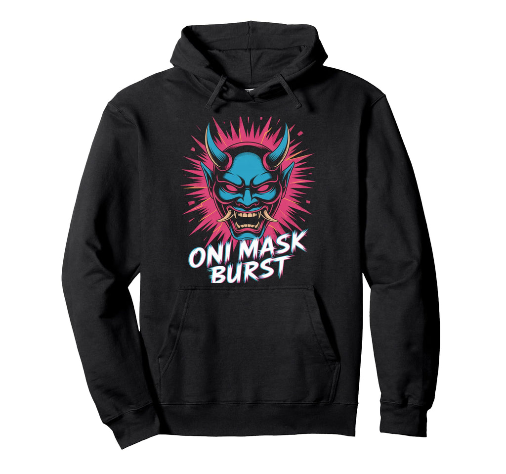 Oni Mask Burst Pop Culture Japanese Hoodie - Aesthetic Graphic Unisex - T-Shirt, Sweatshirt, Hoodie