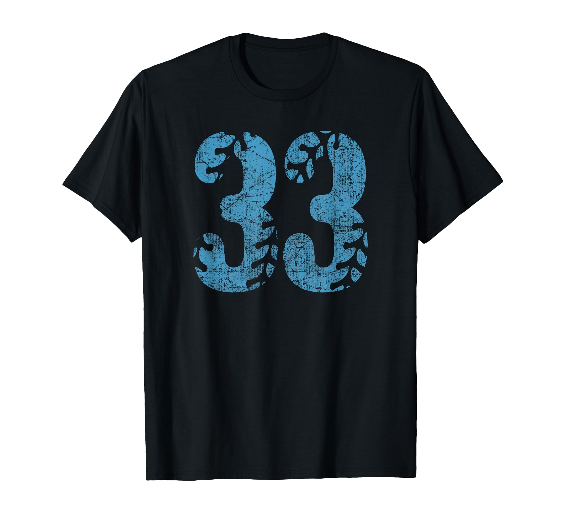 Baseball Softball Mom 33 Number Distressed T-Shirt - Trendy Graphic Unisex - T-Shirt, Sweatshirt, Hoodie