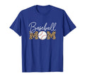 Baseball Mom Leopard Royal Blue T-Shirt - Unique Graphic Men Women - T-Shirt, Sweatshirt, Hoodie
