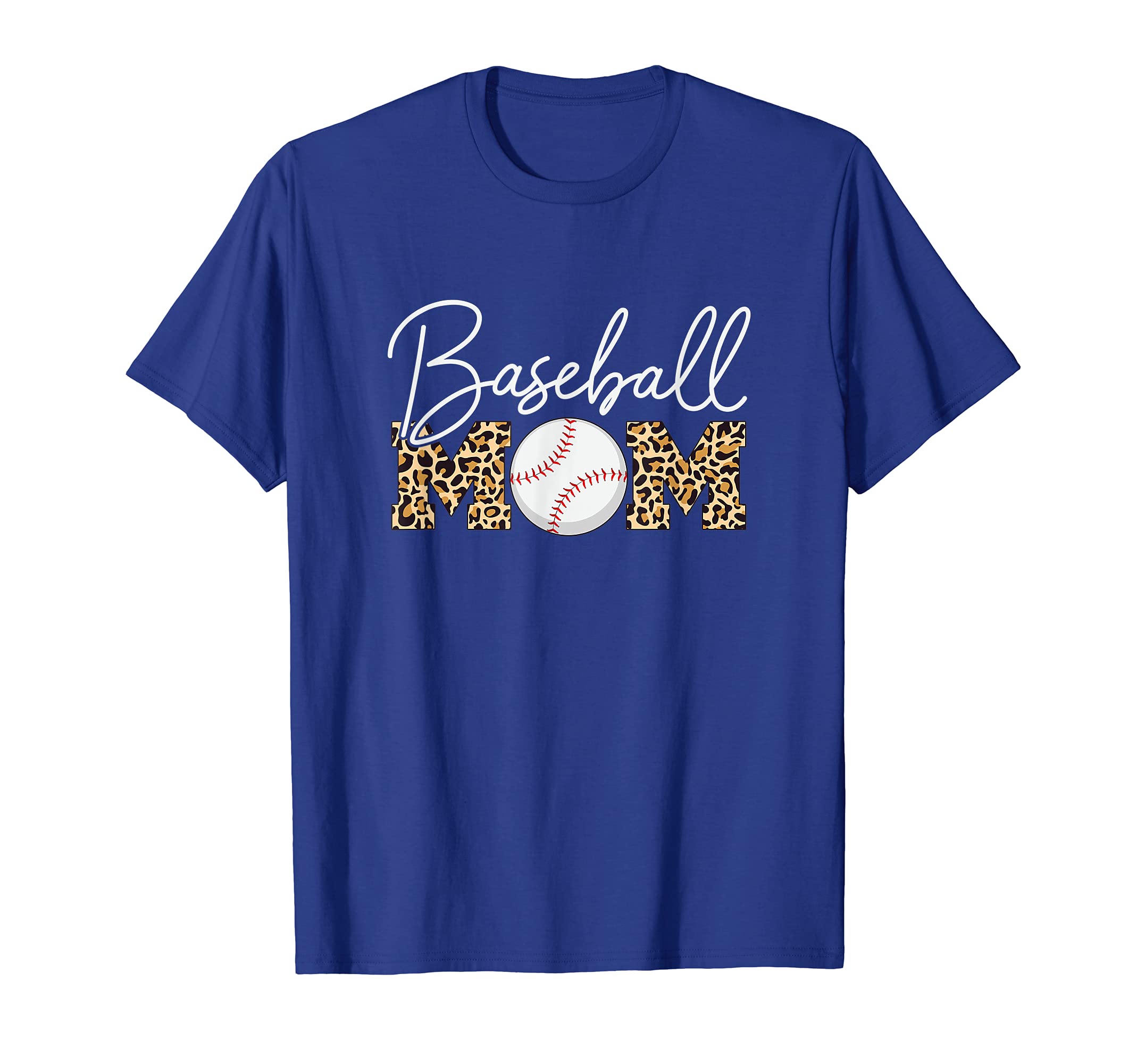 Baseball Mom Leopard Royal Blue T-Shirt - Unique Graphic Men Women - T-Shirt, Sweatshirt, Hoodie