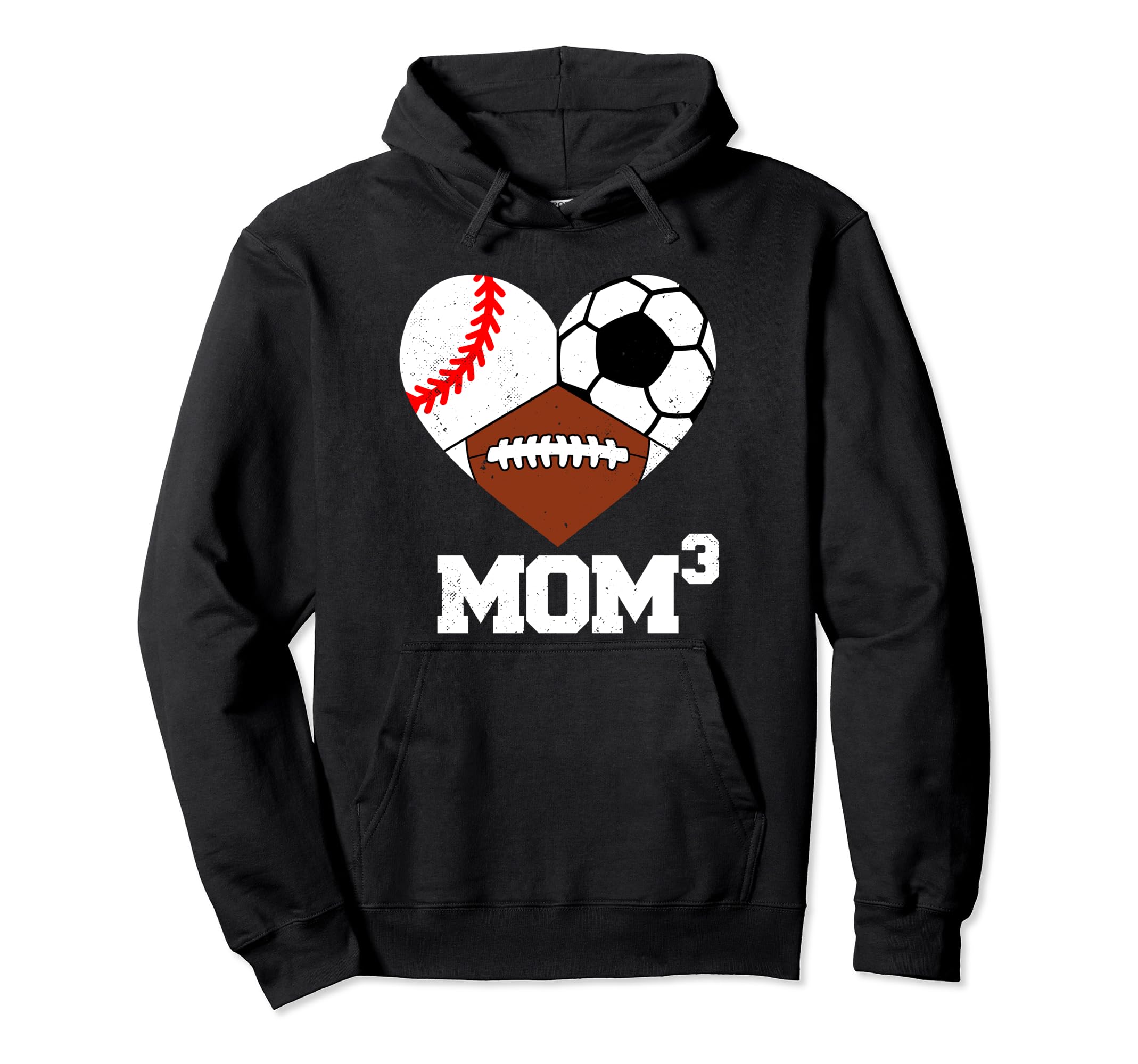 Mom Cubed Mom3 Mom Three Baseball Soccer Hoodie - Unique Graphic Men Women - T-Shirt, Sweatshirt, Hoodie