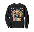 9 Year Old Boho Rainbow 9Th Birthday Sweatshirt - Graphic Print Men Women - T-Shirt, Sweatshirt, Hoodie