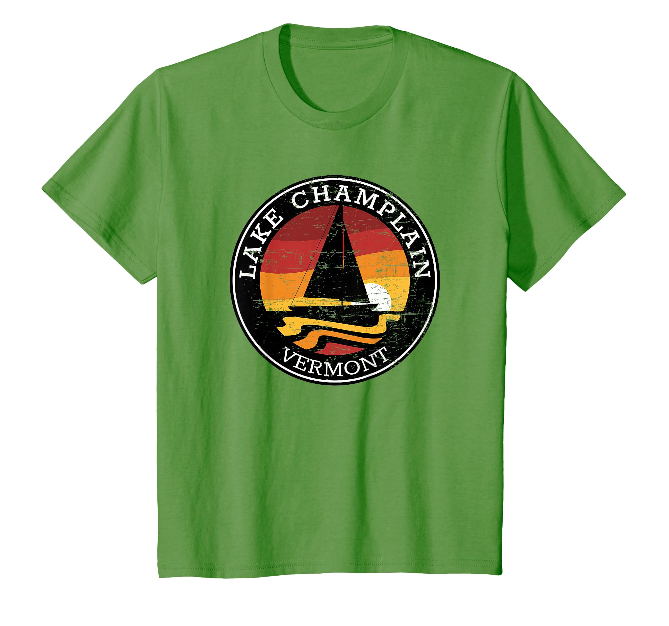 Lake Champlain Vermont Sunset T-Shirt - Fun Novelty Design for Adults - T-Shirt, Sweatshirt, Hoodie