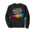 Dripping Paint Boombox Old School 80S Sweatshirt - Minimalist Print Unisex - T-Shirt, Sweatshirt, Hoodie