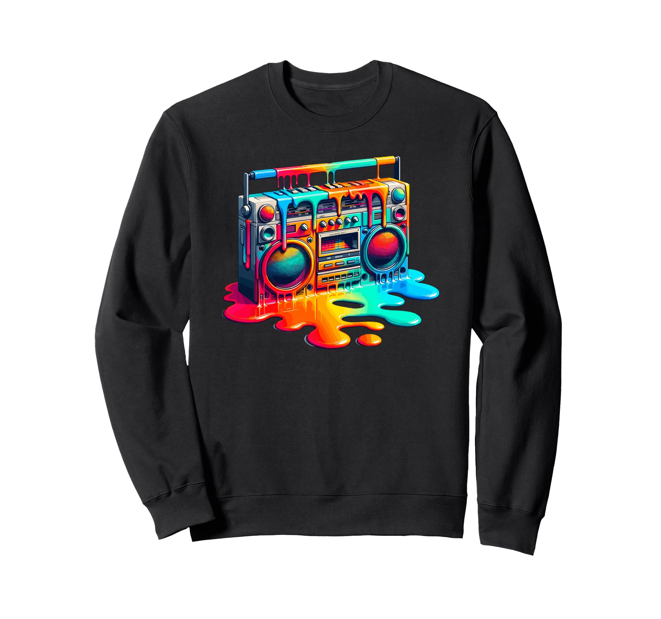 Dripping Paint Boombox Old School 80S Sweatshirt - Minimalist Print Unisex - T-Shirt, Sweatshirt, Hoodie