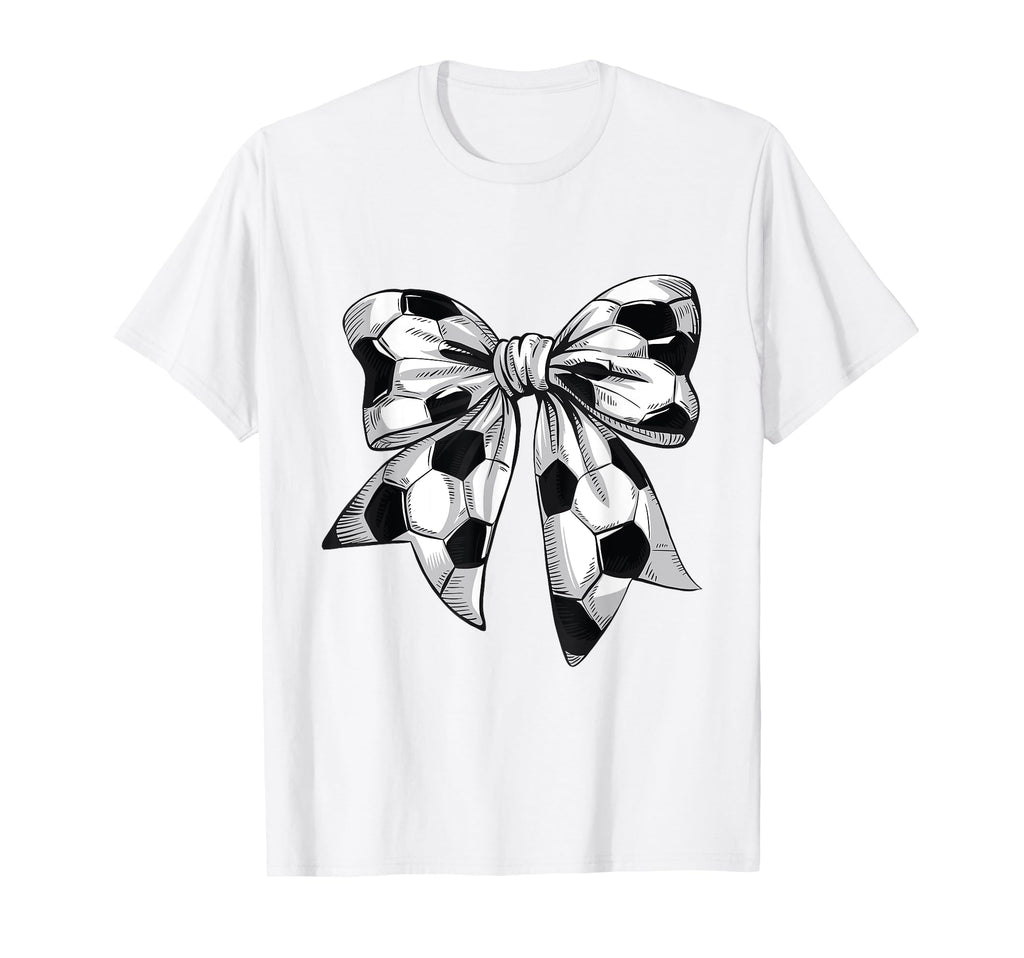 Coquette Bow Soccer Ball Mom T-Shirt - Casual Everyday Wear for Adults - T-Shirt, Sweatshirt, Hoodie
