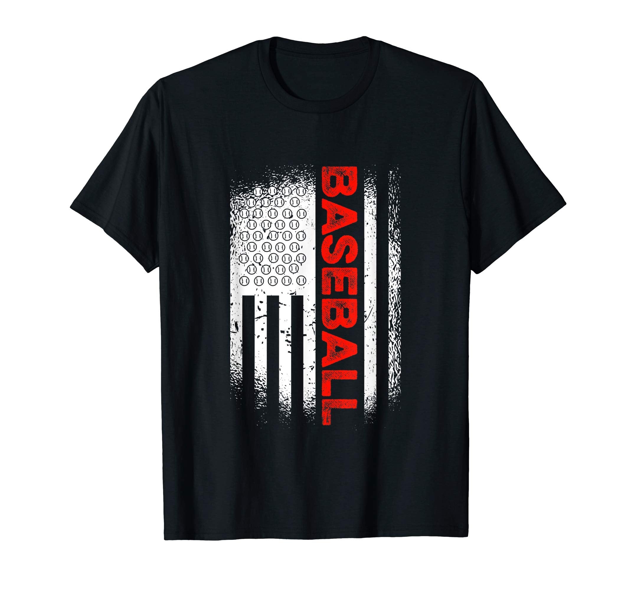 Baseball American Flag Baseball Lover T-Shirt - Novelty Apparel for Adults - T-Shirt, Sweatshirt, Hoodie